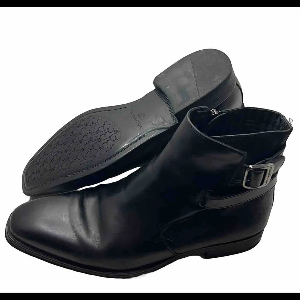 Karl Lagerfeld Boots Mens 10 M EU 43 Black Buckle Side Zip Dress Casual